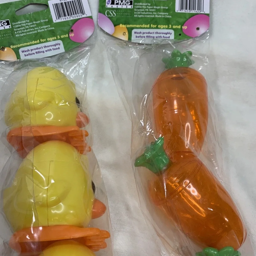 2006 Dudley's Easter Egg Hunt Vtg Candy Containers Holders Carrots Chicks‎ NEW - Picture 15 of 16